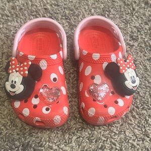Disney Kids Red and Pink Minnie Mouse Crocs